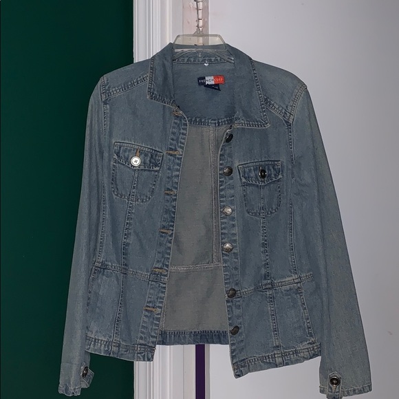 French Cuff Jackets & Blazers - French Cuff Jean Jacket